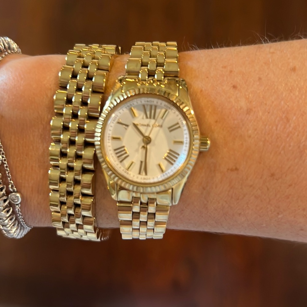 Michael kors double wrap gold watch